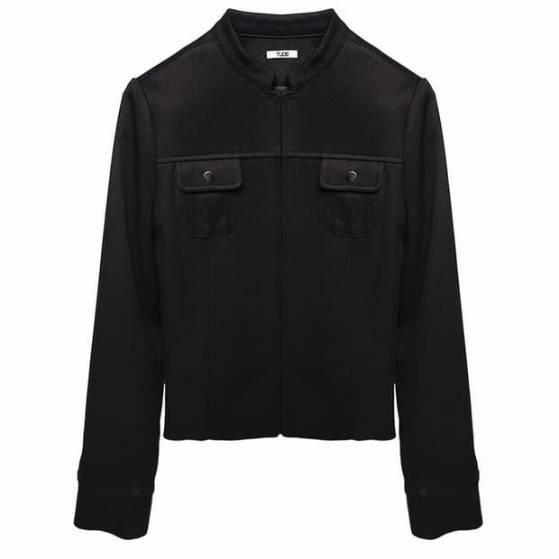 TUDE PINTUCK RIVET JACKET BLACK