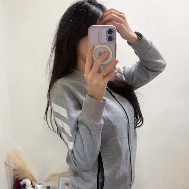 아디다스 그레이 스포츠 여성 트랙탑(xs)