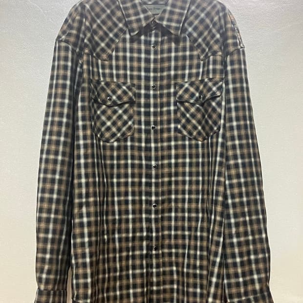 유니폼브릿지 - 웨스턴 체크 셔츠 (베이지)