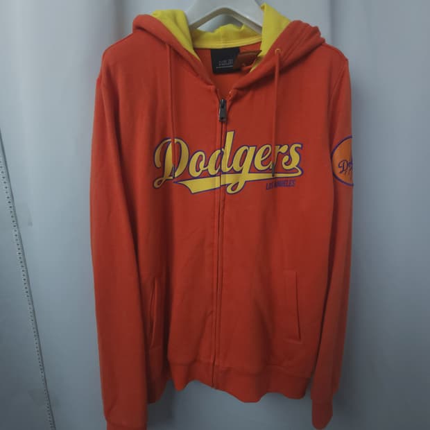 남여 S-M/MLB/ 피그먼트 오렌지 LA다저스 후드집업
