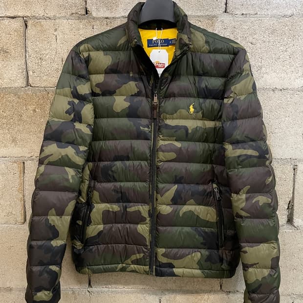 폴로 랄프로렌 카모 경량 패딩 
