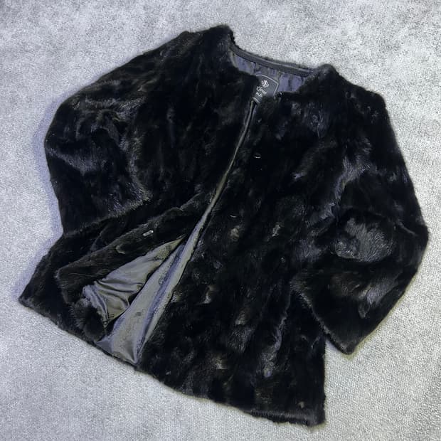 진도 끌레베 블랙 밍크코트 