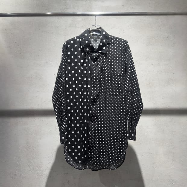 요지야마모토 Y's 폴카닷 스퀘어 카라 셔츠
