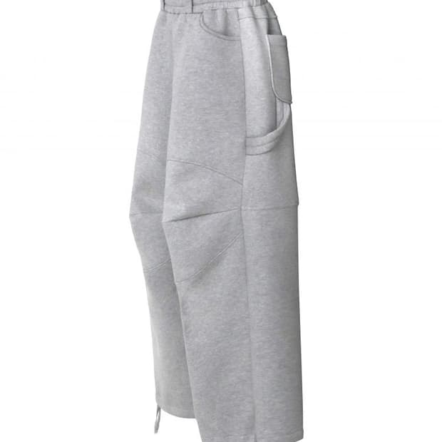 3D KNEE SWEAT PANTS MELANGE GREY