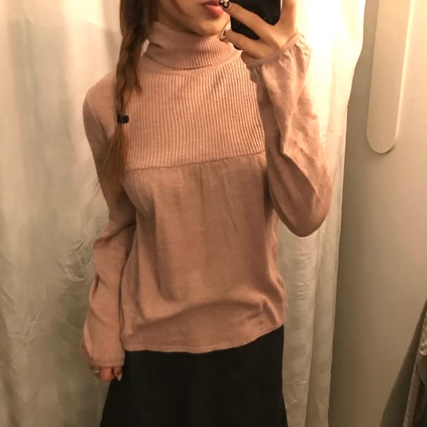 RPS 모리걸 너드 로걀 딸기우유 셔링 폴라티