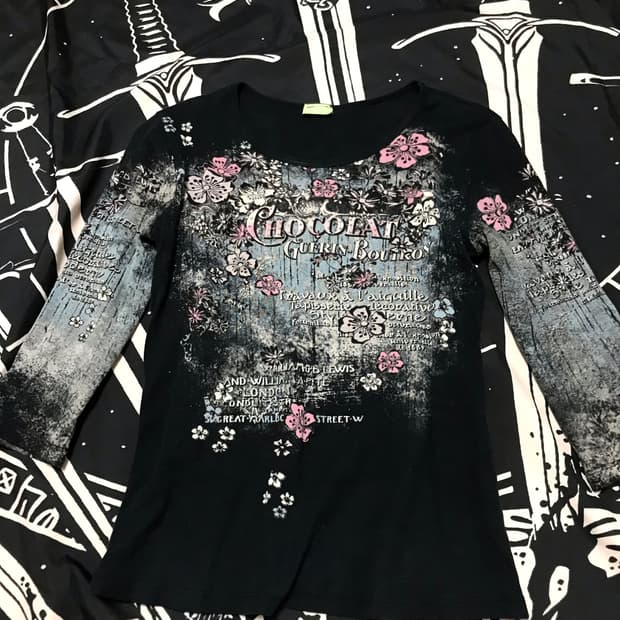 빈티지 펑크 그런지 7부 티셔츠