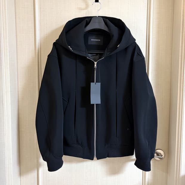 지오송지오 네오프렌 후드 집업 블랙 100