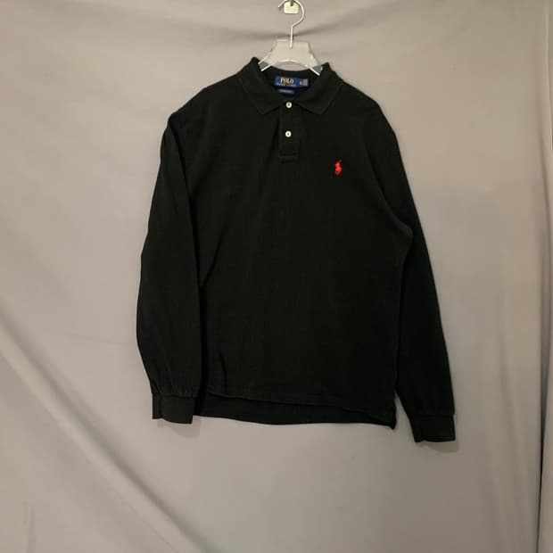 XL 폴로랄프로렌 커스텀 슬림핏 PK 긴팔 카라티 블랙