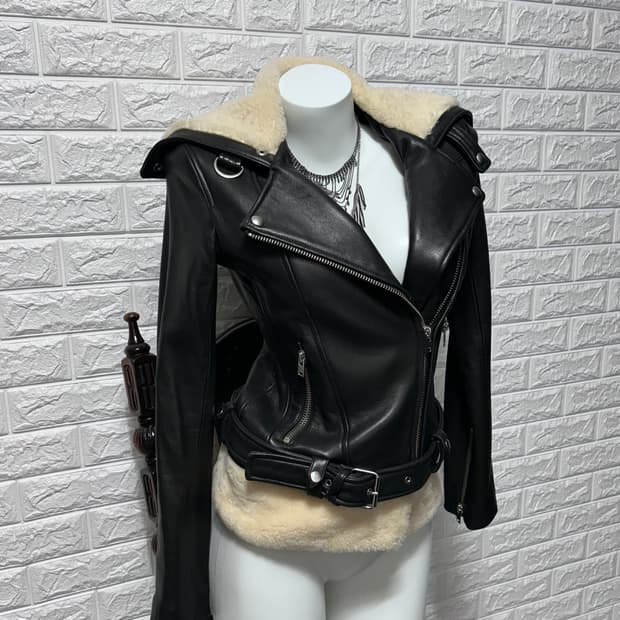 15fw iro 램스킨 시어링 바이커 자켓