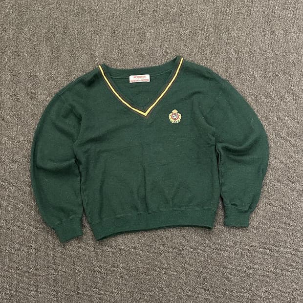 M)McGREGOR 빈티지 여성 브이넥 니트 스웨터