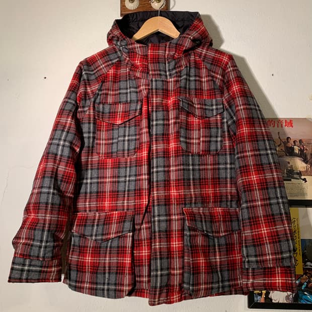 가이진메이드 타탄체크 리버시블 다운 히말라야 자켓