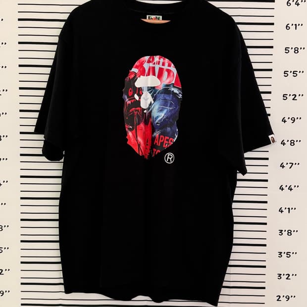 베이프(bape)포토 프린트 에이프 헤드 릴렉스드 핏