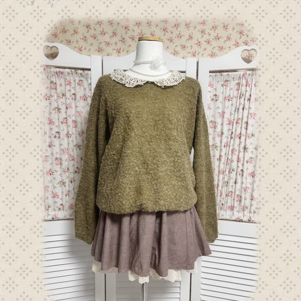 빈티지 크로셰 카라 슬리브