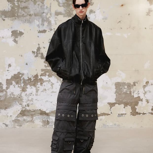 DNSR 디엔에스알 빈티지 트랙 집업 자켓 레더자켓