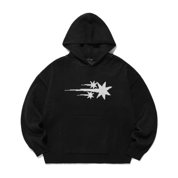 나이스고스트클럽 니트 후드티 블랙