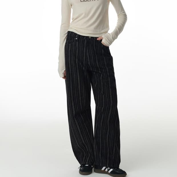 밀로 우먼 스트라이프 벌룬 진