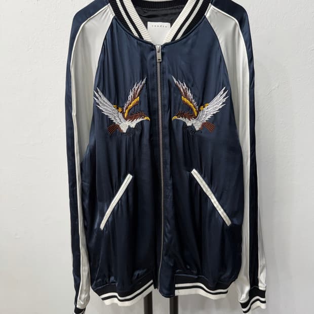 정품) 산드로옴므 독수리 자수 스카쟌 자켓 XL