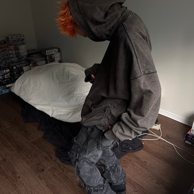 Gateless 더블 셔링 피그먼트 워시드 후드