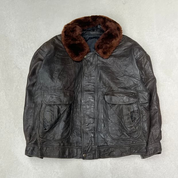 빈티지 리얼레더 퍼자켓 s09550