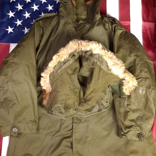 오리지날 미군 M-51 진나단파카 양털 라이너 미듐 셋트