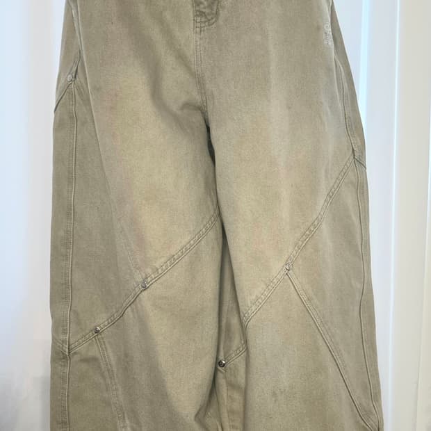 트래블 밀 데님 리벳 벌룬 팬츠