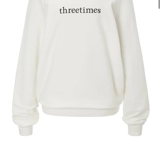 쓰리타임즈 베이직 로고 오프 탑 화이트 s
