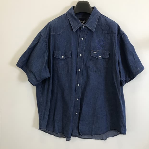 랭글러 Wrangler 컷오픈 반팔데님셔츠 [3XL]