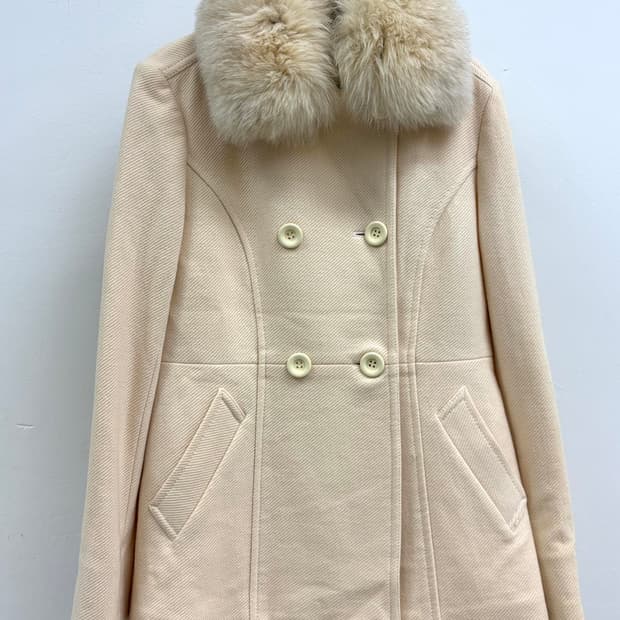 빈티지 아이보리 더블 코트 자켓