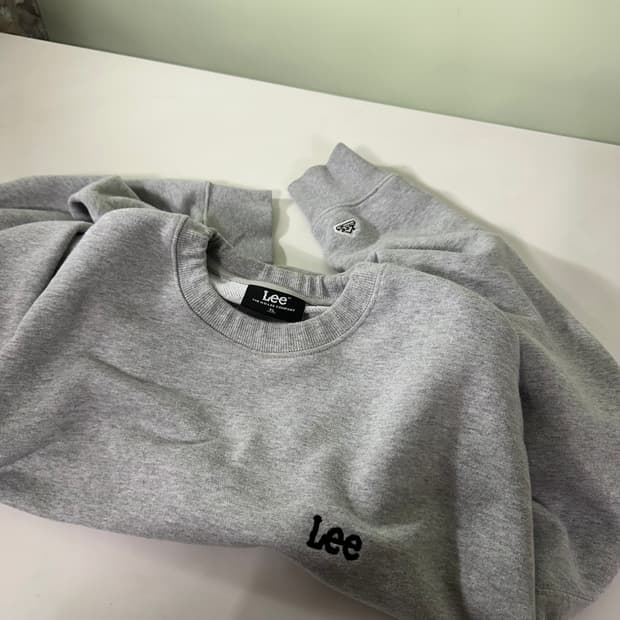 XL 리 LEE 그레이 기본로고 오버핏 크루넥 스웻셔츠 맨투맨