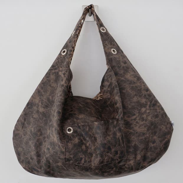 depc EYELET LEATHER BAG - BROWN