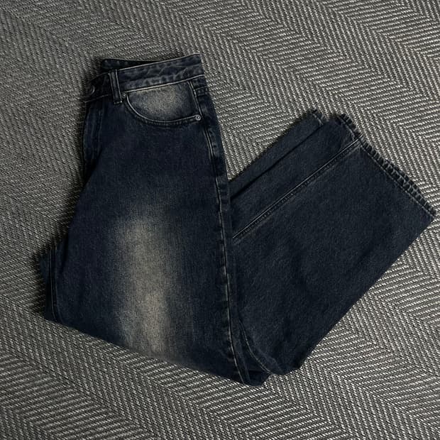 빈티지 와이드 워싱 데님 팬츠y 5025