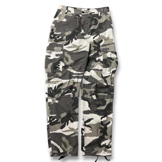 (27) 오리지널 빈티지 그레이 카모 밀리터리 카고팬츠