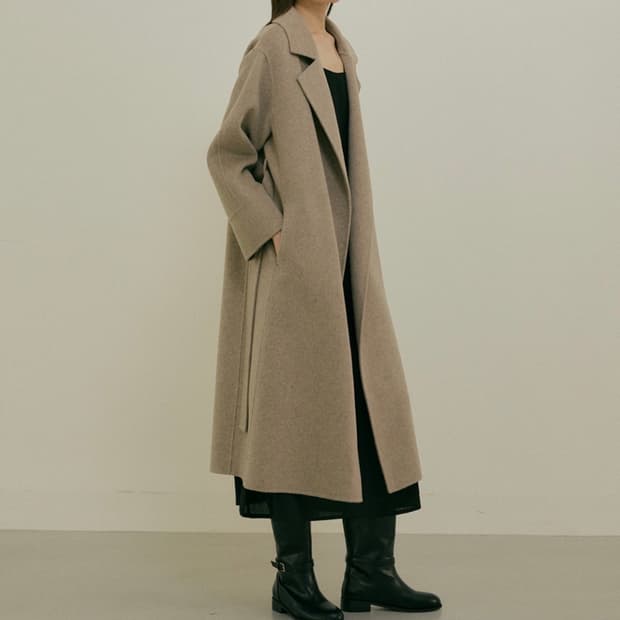 링서울 핸드메이드 캐시미어 코트 브라운