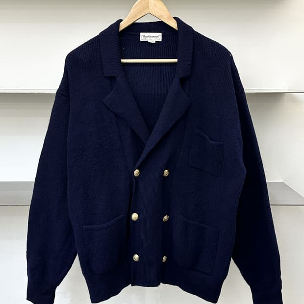 버버리 90s 더블 브레스티드 울 가디건