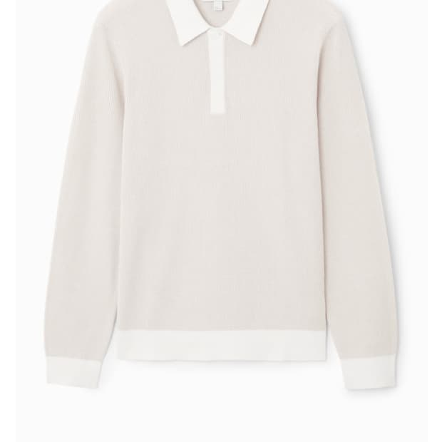 코스 컨트래스트 트리밍 와플 니트 폴로 셔츠 [M]