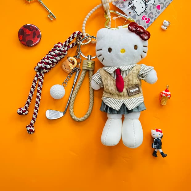 (30) 👜❣️롱다리 키티 프레피 스쿨룩 커스텀 키링