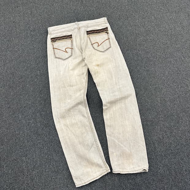 35) 재패니즈 빈티지 웨스턴 크림 데님팬츠
