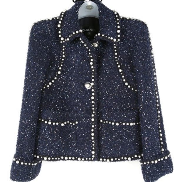 샤넬 CHANEL 빈티지 진주 트위드 자켓