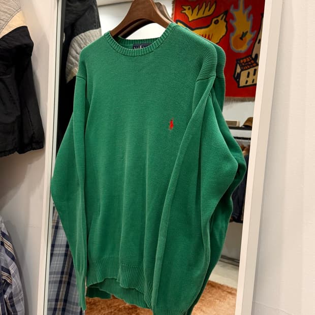 90s Polo RL 폴로 랄프로렌 크루넥 니트 (green)
