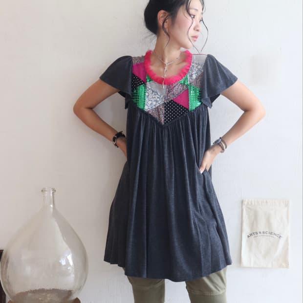 [Sunao Kuwahara] Patchwork Tunic Dress