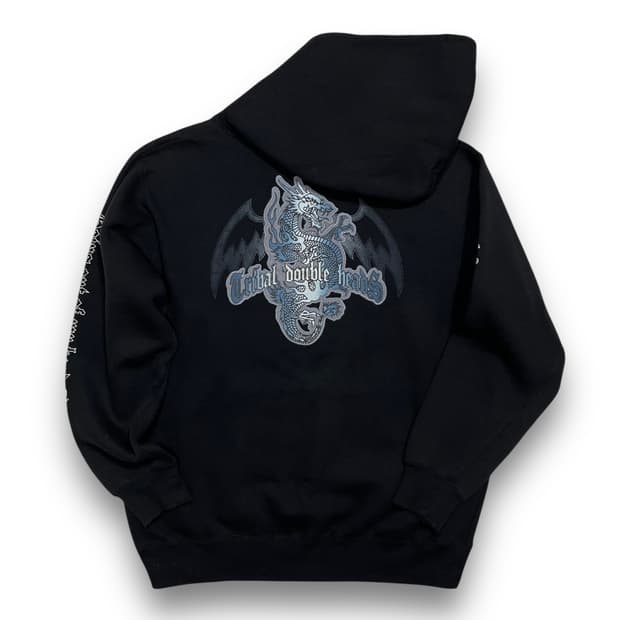 펑크 SWEET - ORR 드래곤 레터링 아트 다크 후디