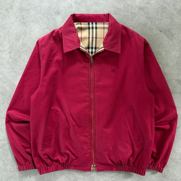 Burberry 버버리 레드 노바체크 리버시블 자켓