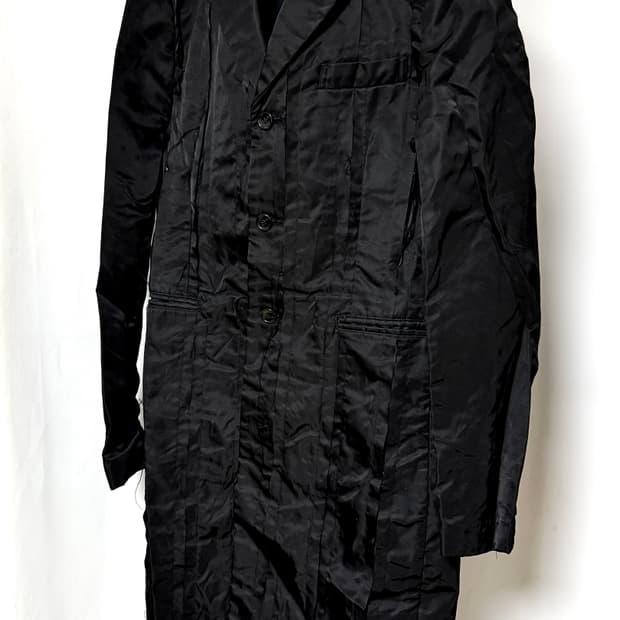 꼼데가르송 18AW 리버스 헤어리 나일론 혼방 코트