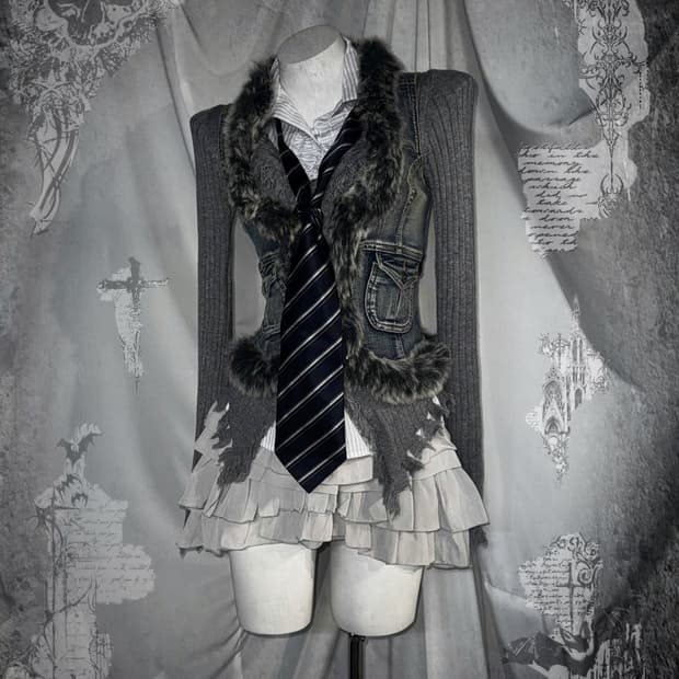 Guess 게스 핀터맛 그런지 프레피 코디세트 