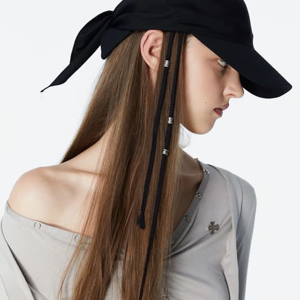 (새상품) 2000아카이브스 STRAPPY SCARF CAP (BLACK