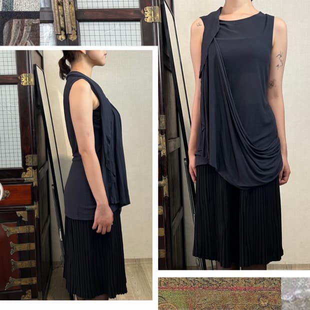 MM6 14ss 드레이프 탱크탑