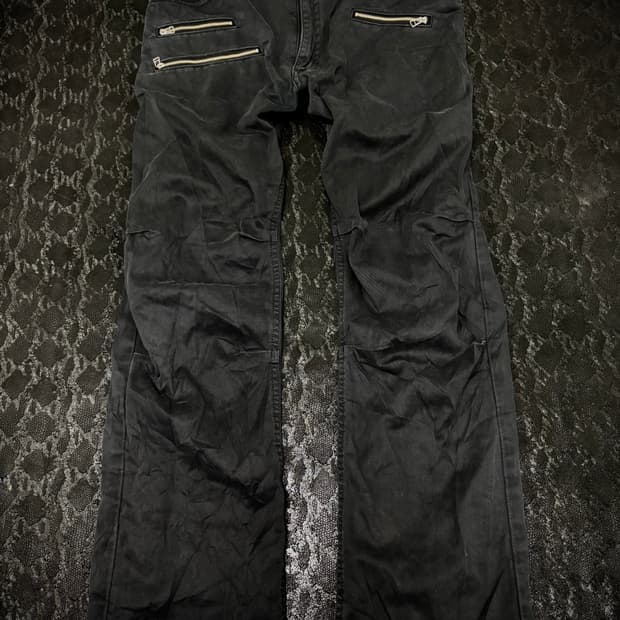 “Vintage” Zipper Detail Black Pants
