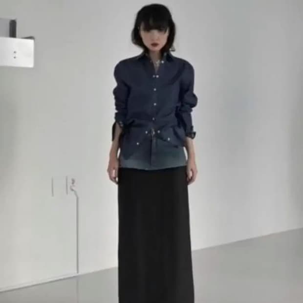애옹쓰 믹스 블렌디드 데님 스커트 s