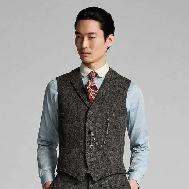 RRL 더블알엘 이태리 헤링본 베스트 자켓