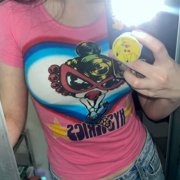 히스테릭미니 크롭딱붙반팔